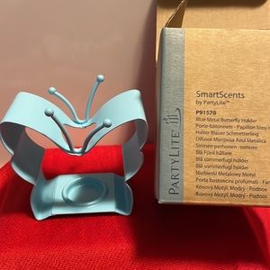 PartyLite Blue Metal Butterfly Holder (holds PartyLite Smart Scent Sticks)
